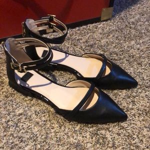 Louise et cie black ankle strap flats